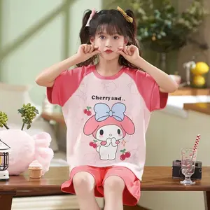 Setelan Pendek Pakaian Baju Anak Cewek Model Kimono Motif Lucu Unik Size 2 Sampai 13 Tahun Cherry and