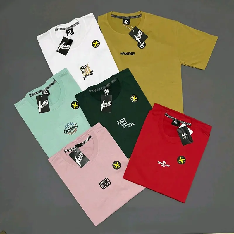 PAKET 4PCS 100RIBU KAOS distro, KAOS LENGAN pendek, SEMI katun, MOTIF RANDOM baju oblong atasan pria dan wanita Lengan Pendek 1