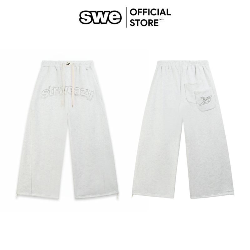 Quần Nỉ Dài Ống Rộng Local Brand SWE AIRWAVE SWEATPANTS - GRAY