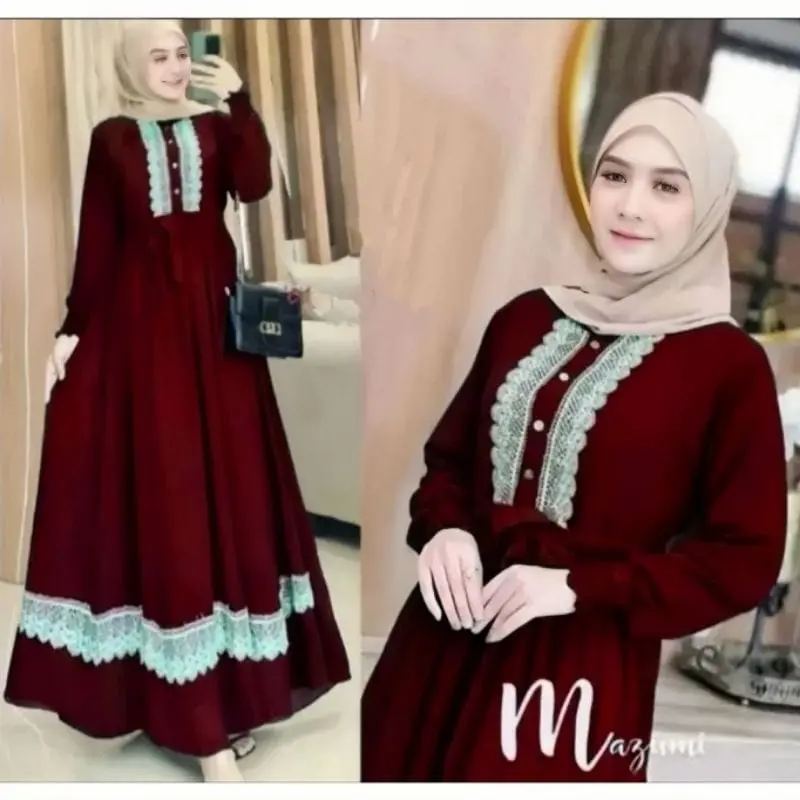 GAMIS RENDA MAZUMY MEWAH | DRESS WANITA MAZUMY MAXY PREMIUM JUMBO BUSUI TERBARU Muslim Dewasa Maxi Crinkle Airflow Remaja 1