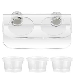 Premium Acrylic Pet Feeder Reptile Feeding Cups Gecko Food Bowls Animal Feeding Supplies Reptile Watering Dishes For