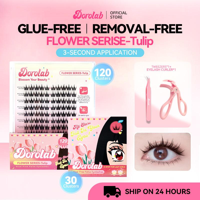 【SHIP IN 24 HOURS】DOROLAB Flower-Serise Tulip Glue Free False Eyelash Self-Adhesive Eyelash No Glue Eyelash Lash Eyelash Extension 1