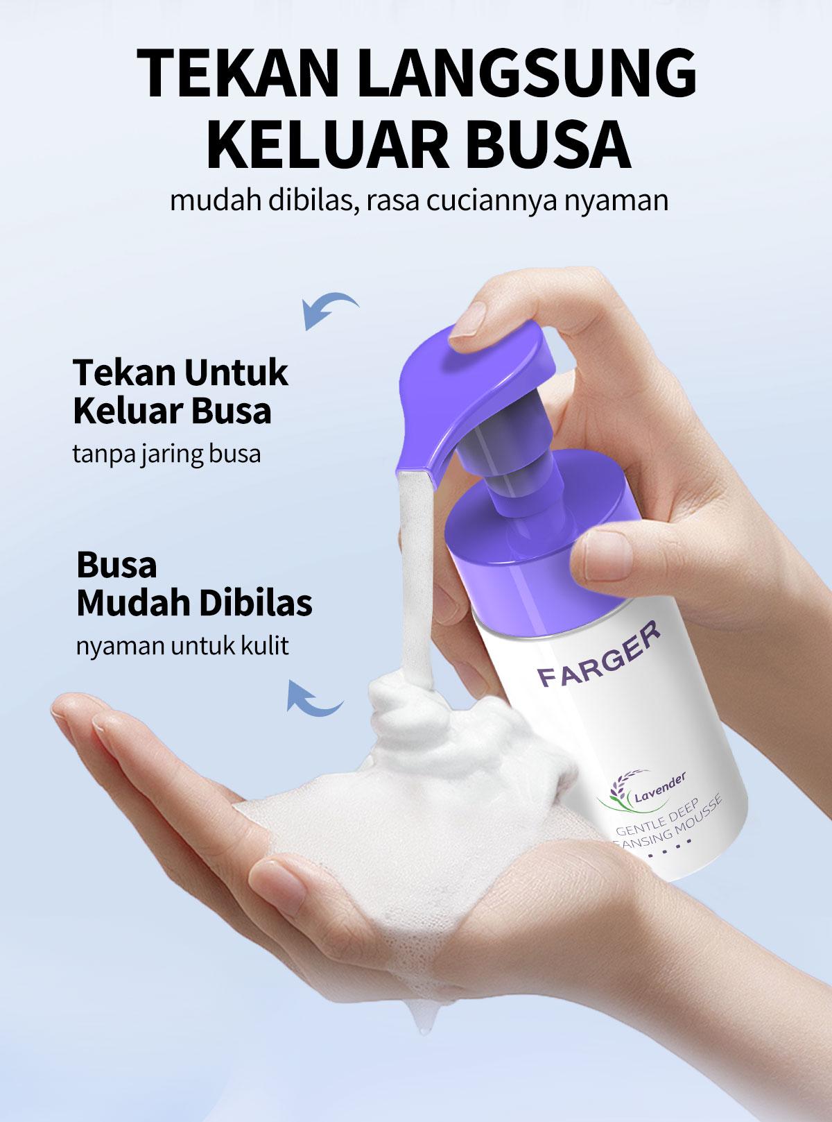FARGER Mousse Pembersih Wajah Asam Amino 100ml BPOM NA11231201218 Mencerahkan Kulit Mengencangkan Pori-Pori & Menghapus Riasan