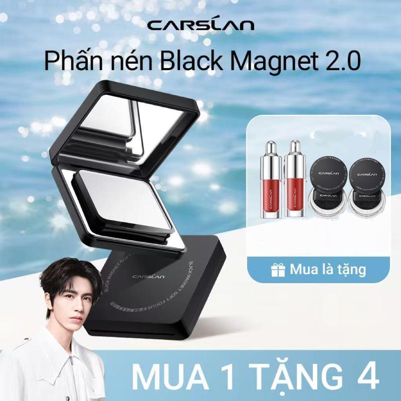 TunPham97 Phấn nén Black Magnet phiên bản mới 2.0 Carslan Bám nền lâu Kháng nước tốt 8g Mua 1 Tặng 4 son bóng mini 1g*2+Phấn phủ Black Magnet mini*2