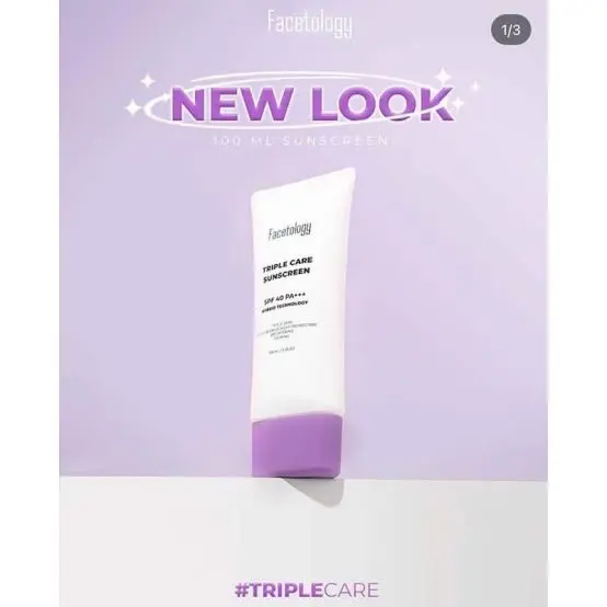 Facetology triple care sunscreen spf 40pa+++ 100 ml