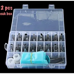 Set Spuit 32 pcs Stainless Steel spuit Rusia dekorasi kue set jepitan plastik