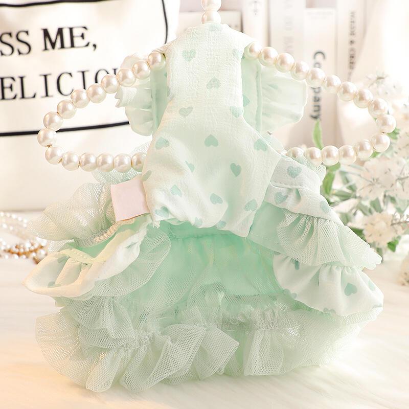Product Introduction of Quần Áo Cho Chó, Váy Mùa Hè Teddy, Tình Yêu Dễ Thương, Phong Cách Lolita, Làm Bằng Vải Tuyn, Thích Hợp Cho Chó Con, Có Kích Thước XS, S, M, L, XL 4