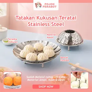 Tatakan Kukusan Teratai Alas Kukus Stainless Steel S/M/L Alas Kukus Flexible Serbaguna