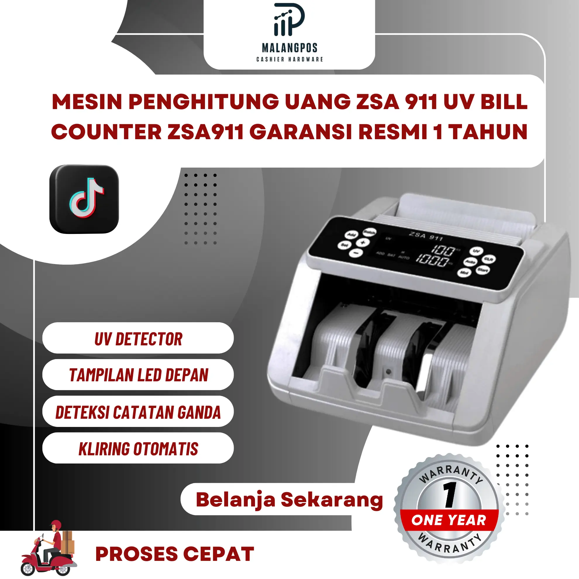 Mesin Penghitung Uang ZSA 911 Deteksi UV, Batching, dan Add Bill Money Counter ZSA911