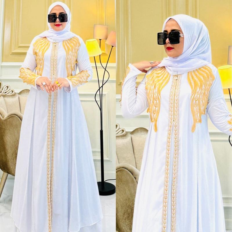 (COD)Gamis Abaya Arab SHANIA Motif Bordir Jersey Mix Ceruty Mote Swarosky Terbaru Muslim Hitam Turki Mewah 8