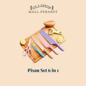 Set Pisau Dapur Potong Buah Sayuran 6 in 1 Kitchenware Knife