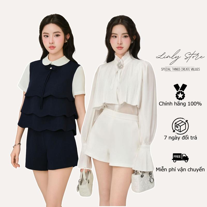 Quần short nữ ống rộng cạp cao tiểu thư, quần đùi ngắn nữ dáng xòe bồng Linly Store QS-N9