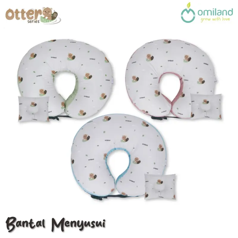 Bantal Ibu Menyusui Omiland Nursing Pillow + Bantal Lengan Otter Series Sarung Dapat Dicopot Dicuci 0