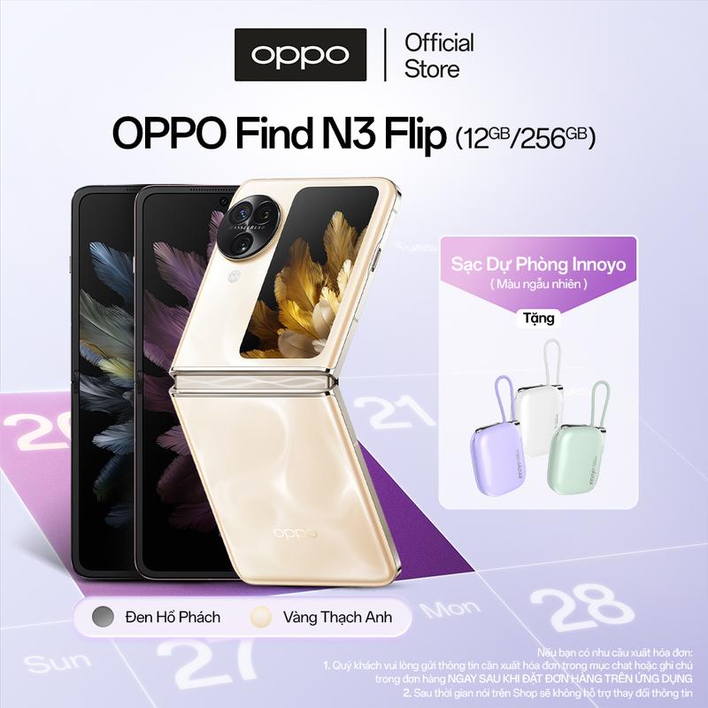 Điện Thoại Gập OPPO Find N3 Flip (12GB/256GB) | Tặng Kèm Sạc Dự Phòng INNOYO | Bảo Hành 1 Năm | Hàng Chính Hãng