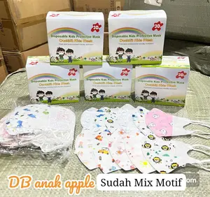 Masker Duckbill Anak Bermotif isi 50 Bergaris Hidung Lembut Karakter