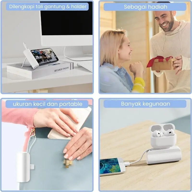 MIPOW Mini Powerbank 5000 mAh Power Bank Kapsul Type C Lightning iOS Mini Portable Pawerbank For iPhone 3