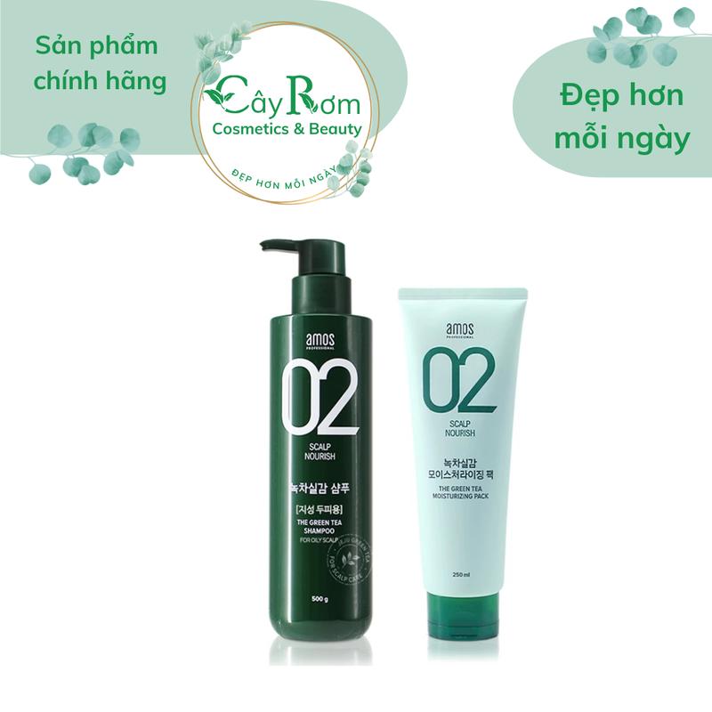 AMOS Dầu Gội & Xả Chống Rụng Và Kích Thích Mọc Tóc Trà Xanh Amos Professional 02 Scalp Nourish The Green Tea