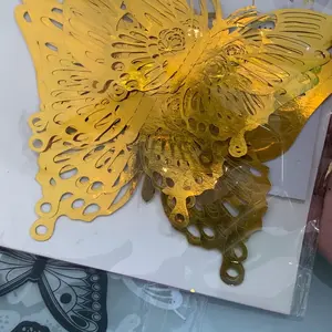 SFS - [1 SET ISI 12] KUPU FOIL HIASAN KUE TART DECORATION BIRTHDAY CAKE DEKORASI HIASAN DINDING HIASAN BUNGA KUPU KUPU