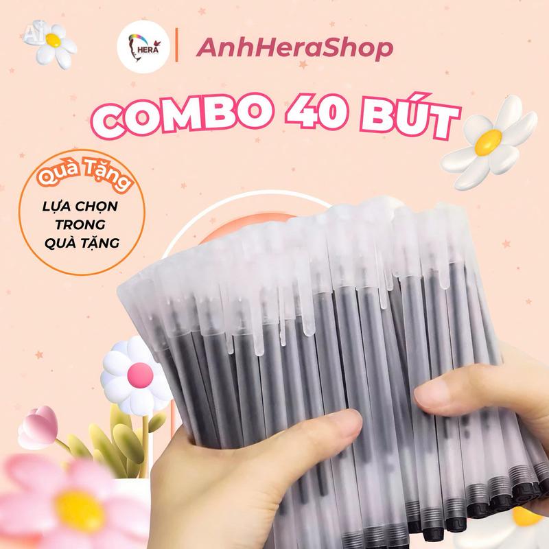 Combo 40 bút Gel nước bút bi MiGa văn phòng mực Gel 0.5mm đều nét chữ đẹp đủ…