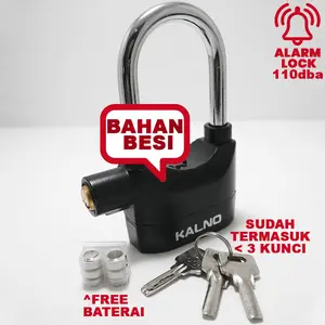 2 In 1 Gembok Alarm - Ring Panjang & Ring Pendek Super Panjang Free Baterai / Gembok Cakram KL901 ,KL900 , Gembok Rantai