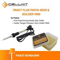 Gambar CELLKIT Paket Solder & Fluk Pasta Solder Lengkap V905 30W V906 60W V908 60W V907 80W (SOLDER V905, FLUK KOTAK, SPON, TIMAH GULUNG 0.8MM) - Paket Solder Lengkap dari CELLKIT Kota Surabaya 5 Tokopedia