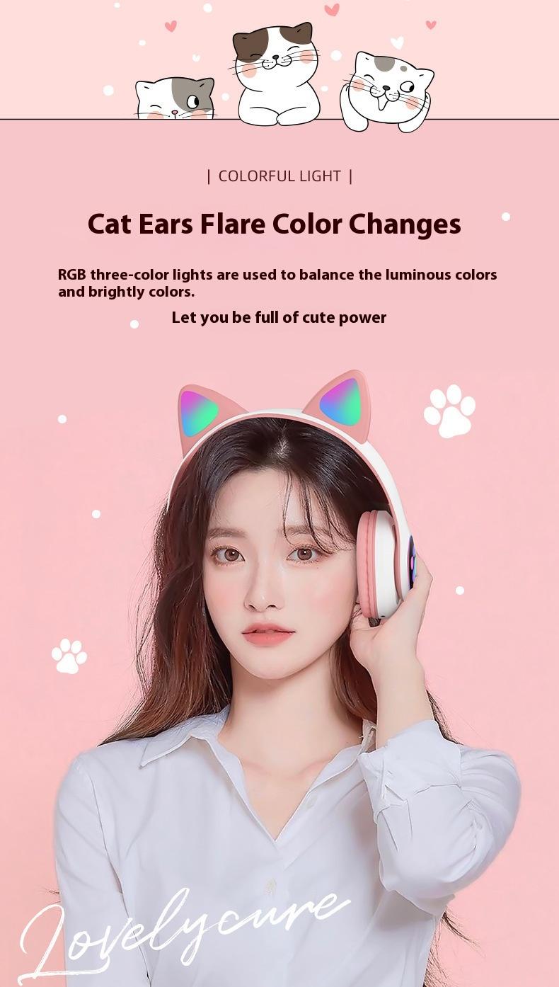 Product Introduction of Tai Nghe Bluetooth Trùm Đầu, STN-28, Tai Nghe Bluetooth Không Dây, Tai Nghe Tai Mèo Dễ Thương, P47P47MY08 14