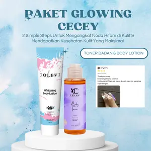 PAKET WHITENING TONER BODY LOTION CECEY dengan niacinamide & AHA BPOM MENCERAHKAN