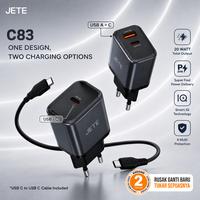 Gambar Kepala Charger JETE C83 20W Adaptor Include Kabel Fast Charging USB Type C Lightning Travel Size Batok Wall Charger Power Adapter - Batok C, Type C to C dari Doran Gadget Official Kota Administrasi Jakarta Pusat 1 Tokopedia