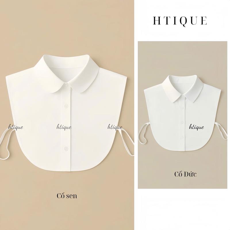  HTIQUE - Cổ sơ mi Đức dễ phối đồ Cổ áo sơ mi cổ sen tạo điểm nhấn outfit C01 