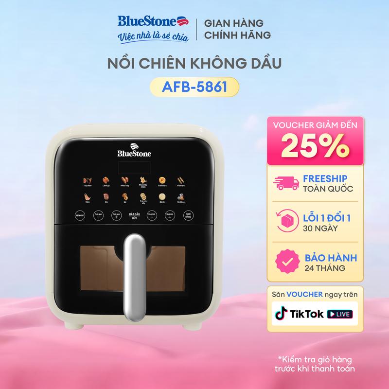 [HOT DEAL KOL] Nồi Chiên Không Dầu BlueStone AFB-5861 7 Lít 1800W Công Nghệ Rapid Air Hẹn Giờ 60 Phút Dung Tích Lớn Tiện Lợi