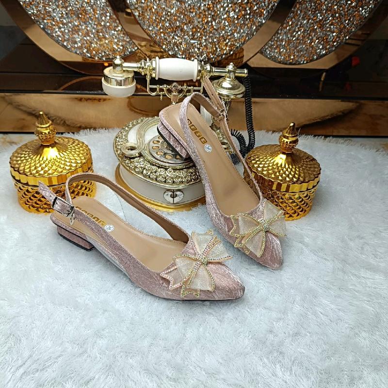 sepatu pita kaca BG2 gliter premium 2cm tapak karet anti licin Wanita 6