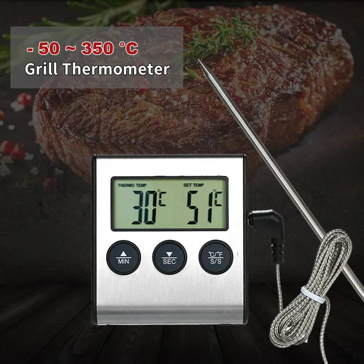 Thermometer Timer Masak Digital Termometer Cooking Suhu Air Masakan Obat Dapur TP101 Dapur Meat D24 7