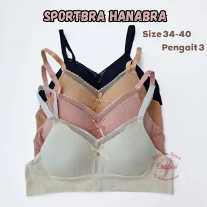 (2-3 Pcs) Sportbra Hanabra Cup Kecil Bh Wanita Tanpa Kawat (Dapat Celana Dalam)