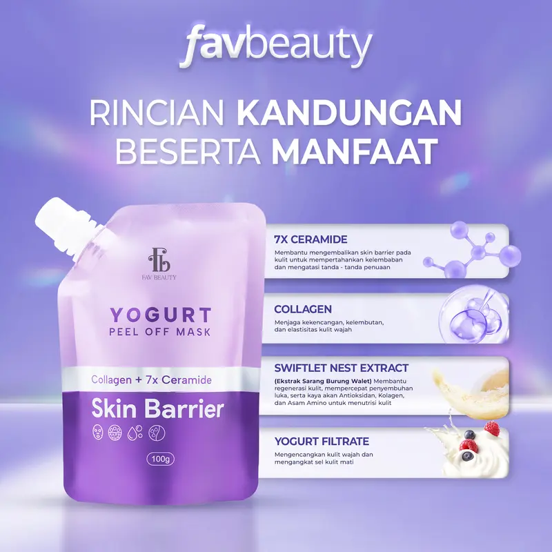 FAV Beauty Yogurt Skin Barrier Peel Off Mask Collagen + 7x Ceramide 1