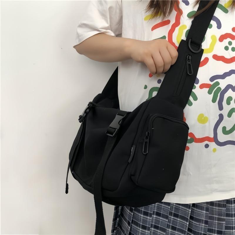 Túi Vải Bố Học Sinh Phong Cách Hàn Quốc Vintage Công Nhân – Đeo Chéo, Unisex