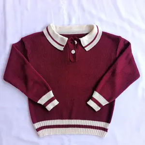 Sweater Polo Rajut Anak Unisex / Polo Casual Anak Unisex Usia 5 6 7 8 9 10 tahun / Swater Kerah Anak Unisex / Collar Sweater Anak / Outer Anak / Atasan Anak / Baju Rajut Tangan Panjang Anak