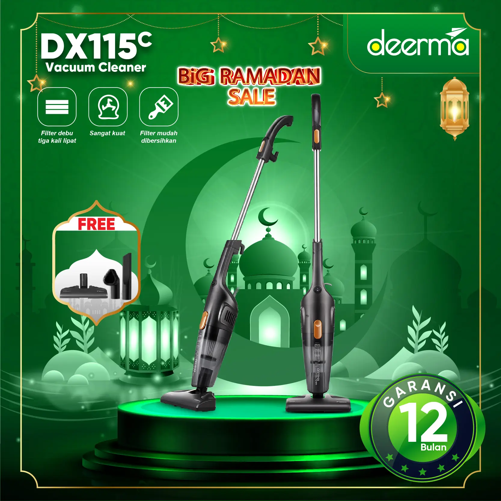 【COD】Deerma DX115C 15kPa Portable Handheld 2in1 Silent Vacuum Cleaner Home Penyedot Debu Mesin Membersihkan Vacum Listrik Kabel
