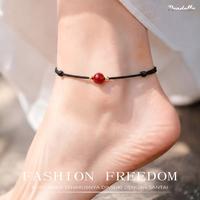 Gambar Gelang Kaki Wanita Tali Rajut Merah Hitam Manik Merah Batu Merah Adjustable Serut Panjang Gaya Lucky Keberuntungan Aksesoris Musim Panas Anti Karat Nyaman Tidak Menggesek Kulit Sensitif - Hitam Keberuntungan dari Pandella_NEW Kota Bekasi 2 Tokopedia
