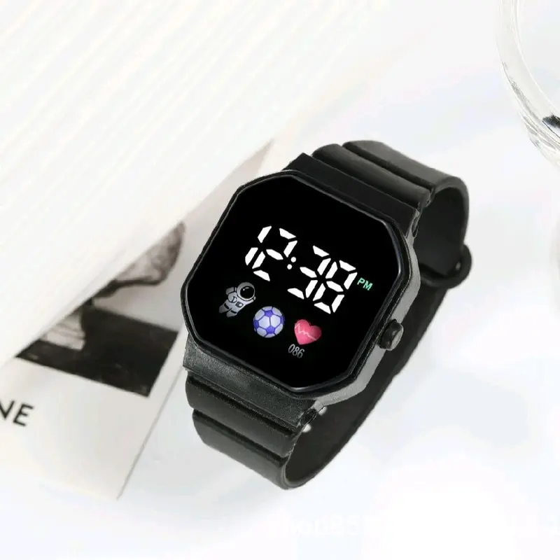 Promo! Jam Tangan LED Digital Pria Wanita Rubber Electronic Fashion Couple Anak Remaja 3