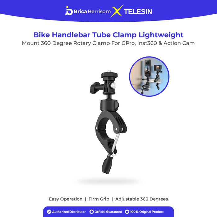 Gambar TELESIN Handlebar Clamp Bike Mounting Stang Sepeda Bicycle Motor Motorcycle Bracket Ring Tube Mount For Action Cam GoPro Brica B-Pro5 BPro Insta360 Akaso Osmo Camera Kamera Aksi dari Brica Berrisom Kab. Tangerang Tokopedia