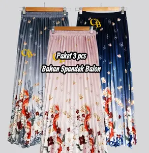 PAKET 3 PCS ROK PLISKET DAILY FLOWERS PREMIUM // ROK PLISKET PREMIUM MOTIF BUNGA TERLARIS