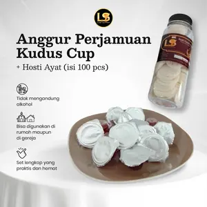 Last Supper Cup Anggur Perjamuan Kudus Non Alkohol Lengkap Ibadah Gereja Rumah Isi 100 Pcs