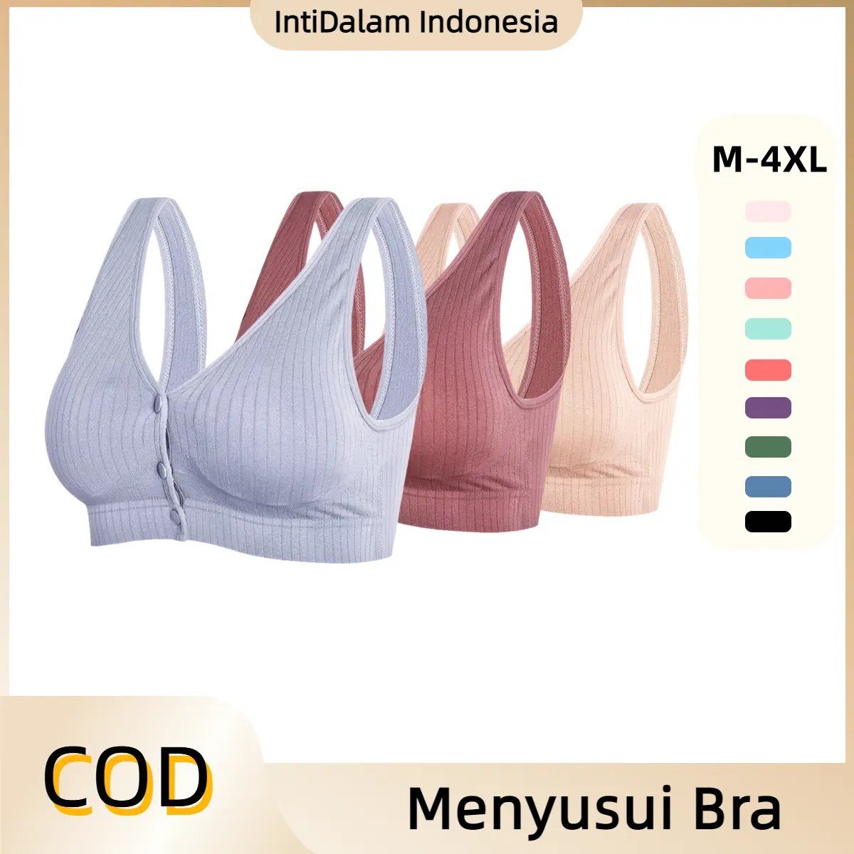 Pakaian Dalam Wanita Hamil  Kancing Depan Bra Tanpa Kawat Katun Murni Murah bh Depan Gesper Wanita Nyaman Tipis Busa Lembut bh pelajar 1018