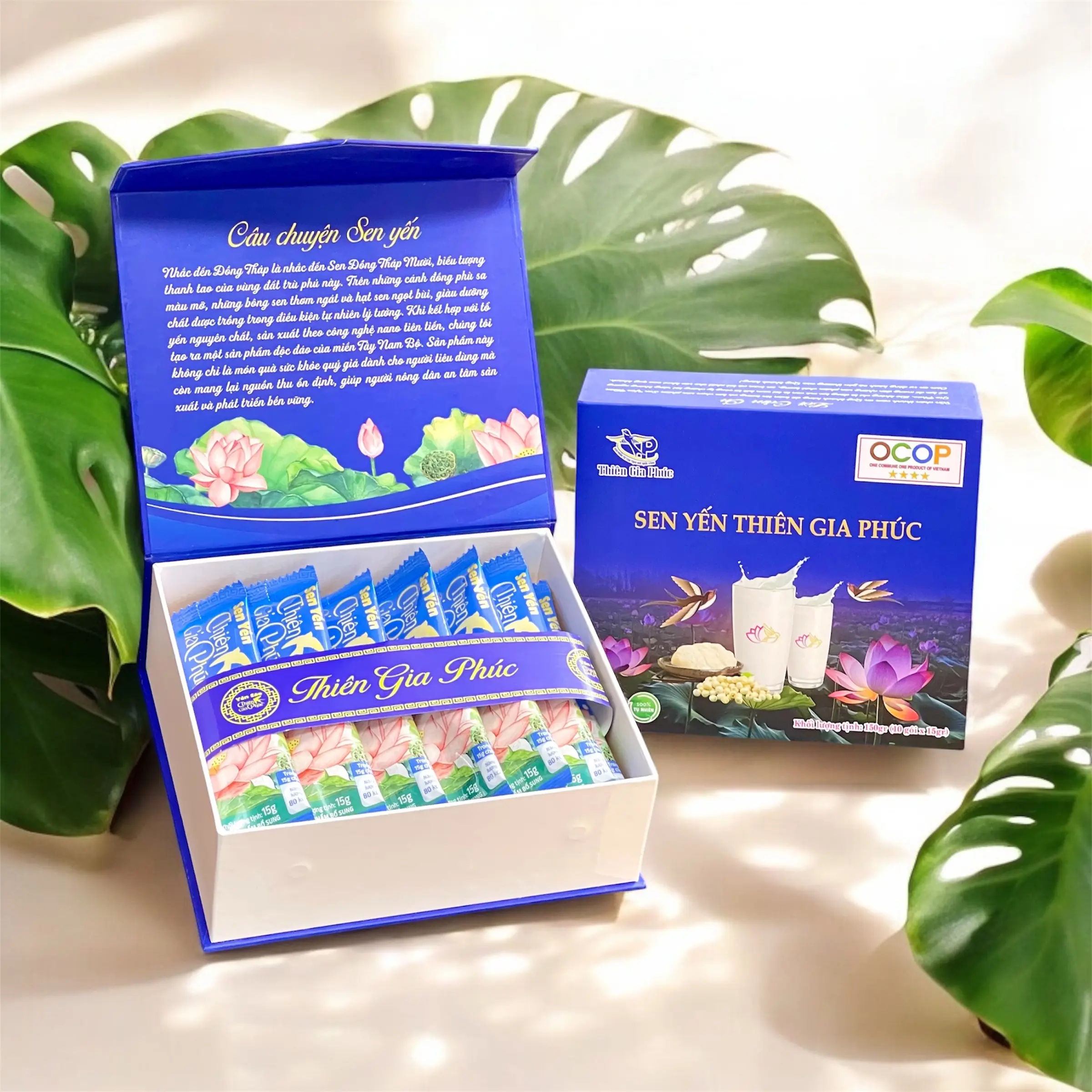 Sữa Sen Yến [Thiên Gia Phúc] 150g Hộp cứng - Không đường