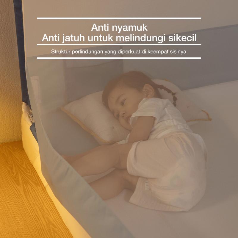 Medoga Kelambu Tidur Polos Anti Jatuh Anti Nyamuk Bayi Anak Dewasa Bedrail Aman 2