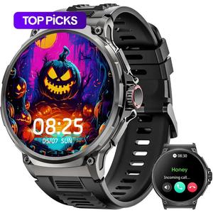 スマートウォッチには、電話応答/ダイヤル、1.85インチのラウンドHDディスプレイスマートウォッチ、歩数計、アクティビティトラッカー、100以上のスポーツモード、Android iPhone用の防水フィットネスウォッチが付いています。