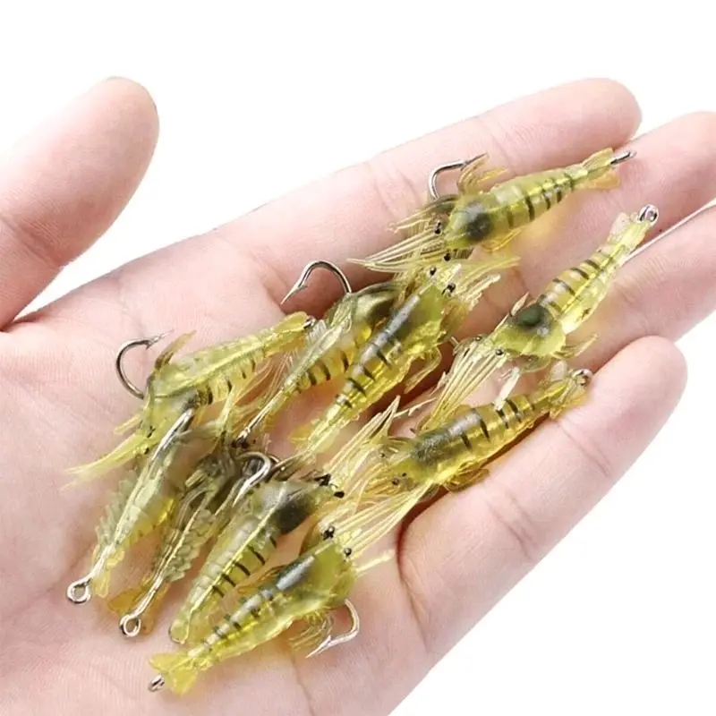 Umpan Bentuk Udang 4 cm dengan Hook Kuning Cerah - Jig, Lure