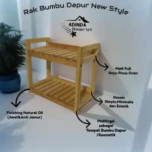 New Style Rak Bumbu Dapur  2 susun || Rak Kosmetik || Rak Skincare FINISHING CLEAR || R.P 30CM ||