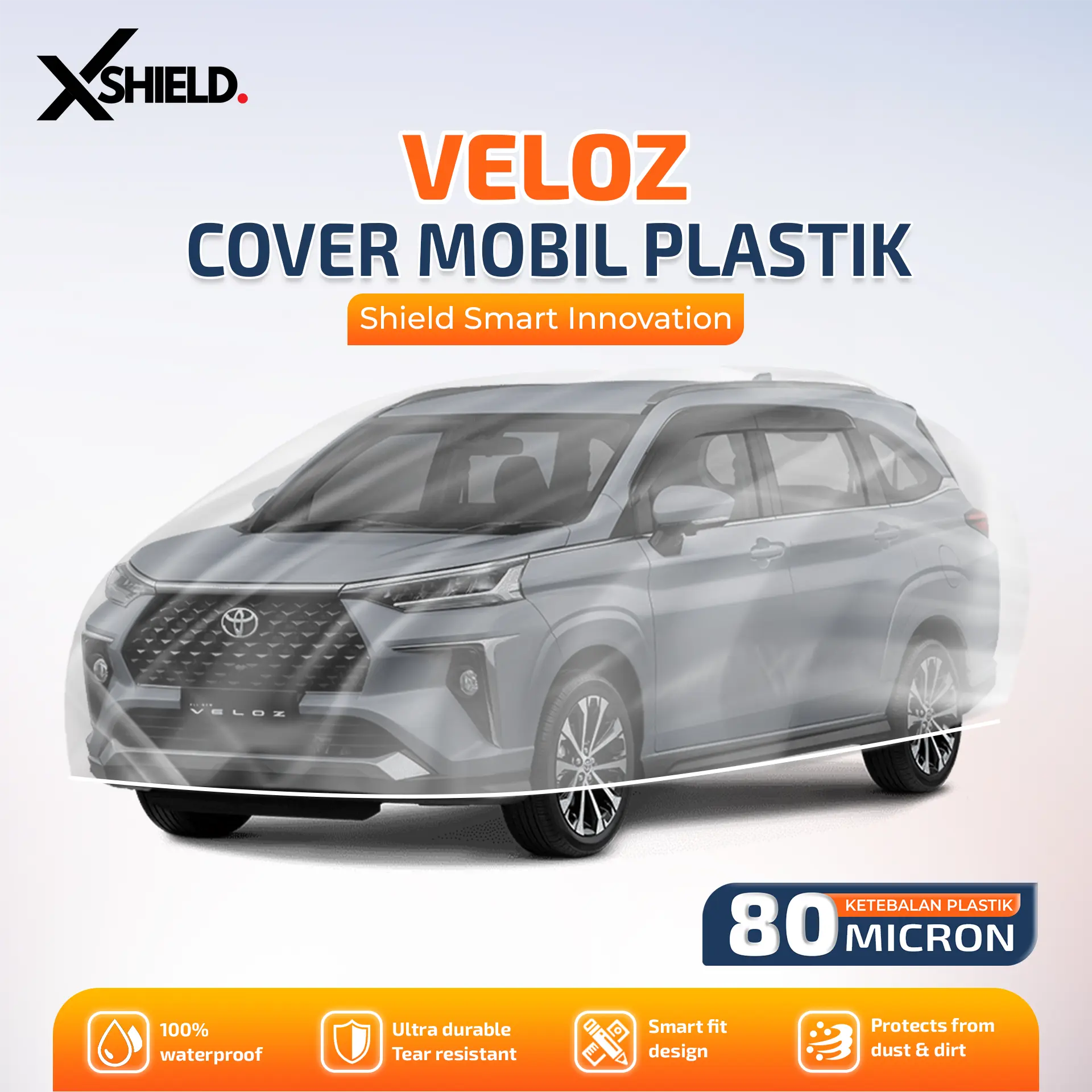Sarung Mobil Plastik Avanza Veloz Body Cover Mobil Transparan PE8