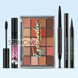 【Makeup Set 4-pcs】Paket kosmetik kecantikan mata High Quality Eyeliner Aisedo 20 Warna Pensil Alis Mascara